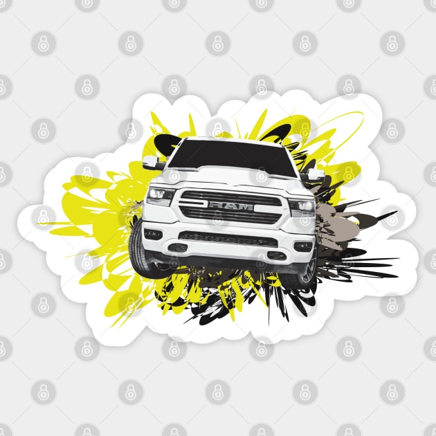 White RAM pickup truck Sticker by mfz